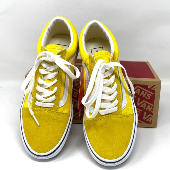 VANS Womens Size VN0A3WKTCA1 Old Skool Cyber Yellow Suede Canvas Low Top Sneaker - Picture 7 of 11